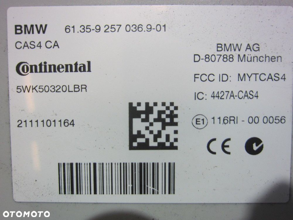 BMW X3 F25 F10 F06 STEROWNIK MODUŁ CAS 4 61359301518 9301518 61359299333 - 4