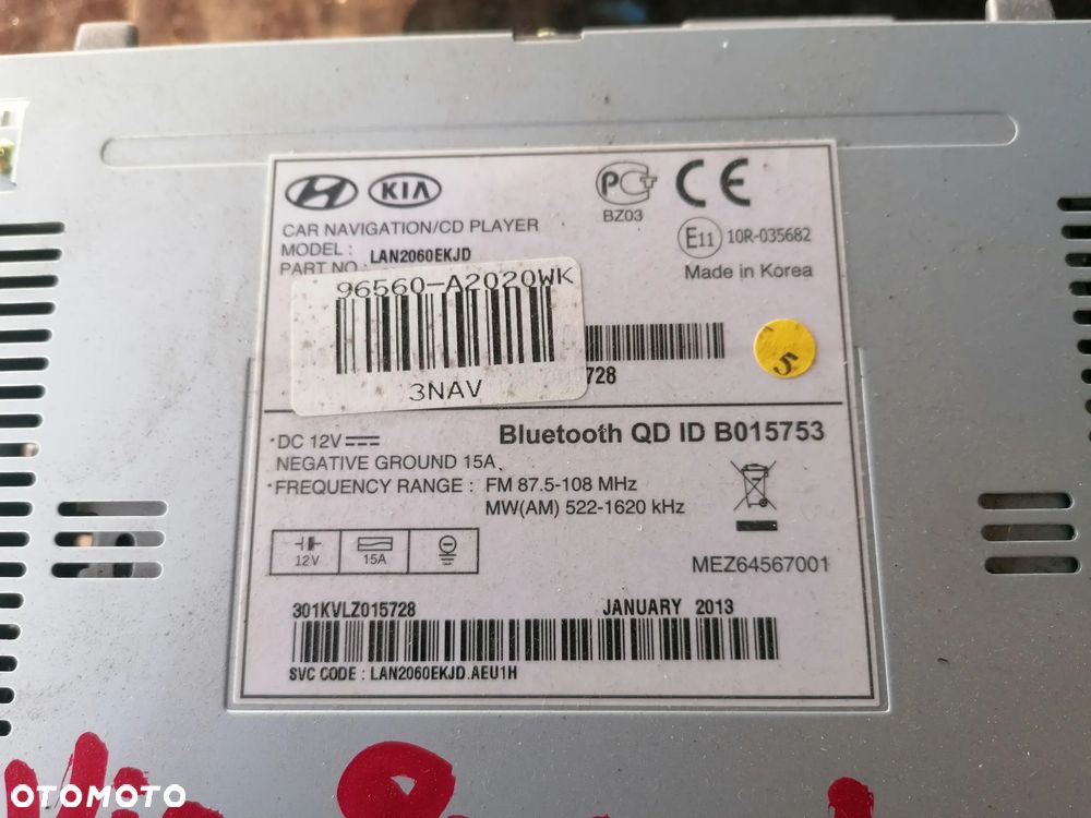 KIA CEE'D 2013r RADIO NAWIGACJA 96560-A2020WK - 3