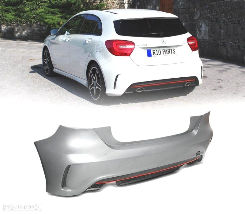 PARA-CHOQUES TRASEIRO MERCEDES A W176 12-15 LOOK AMG - 1