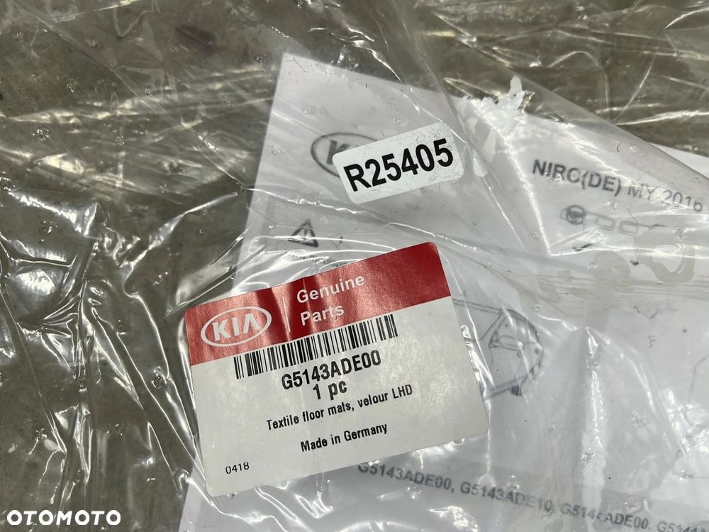 Dywaniki welurowe Kia Niro 1 I 16-22r. komplet NOWYCH Oryginalnych dywaników wycieraczka g5143ade00 - 7