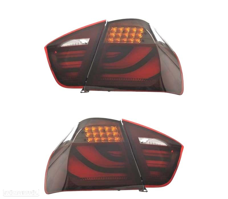 FAROLINS BMW E91 05-08 LED VERMELHO FUMADO ESCURO - 2