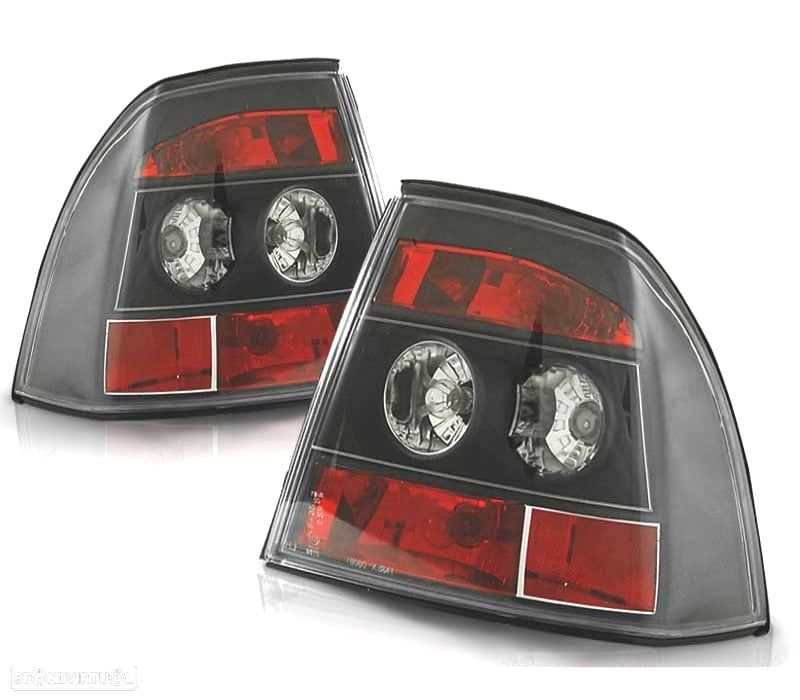 FAROLINS TRASEIROS OPEL VECTRA B 95-98 FUNDO PRETO - 1