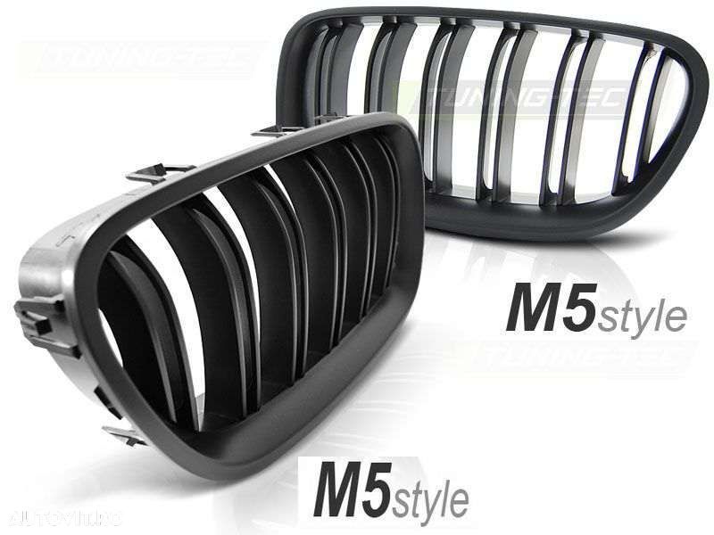 GRILE pentru BMW Seria 5 F10 NEW M5 M Look negru mat si lucios  CALITATE PREMIUM ⭐️⭐️⭐️⭐️⭐️ - 5