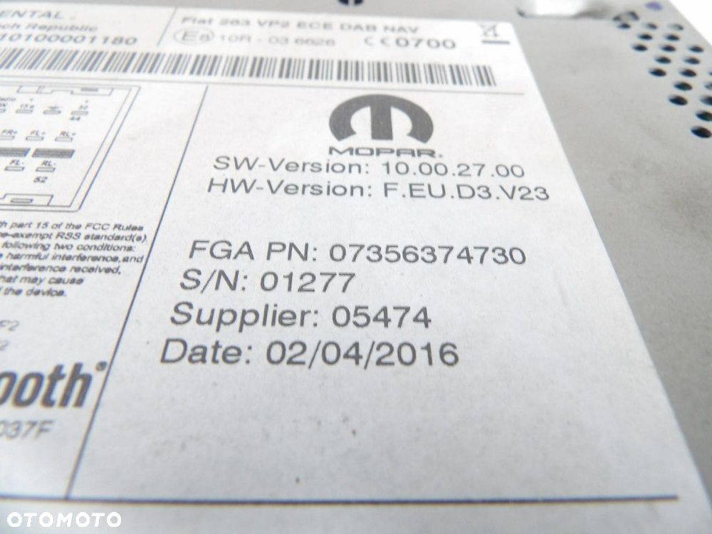 FIAT DOBLO II LIFT RADIO 07356374730 - 4