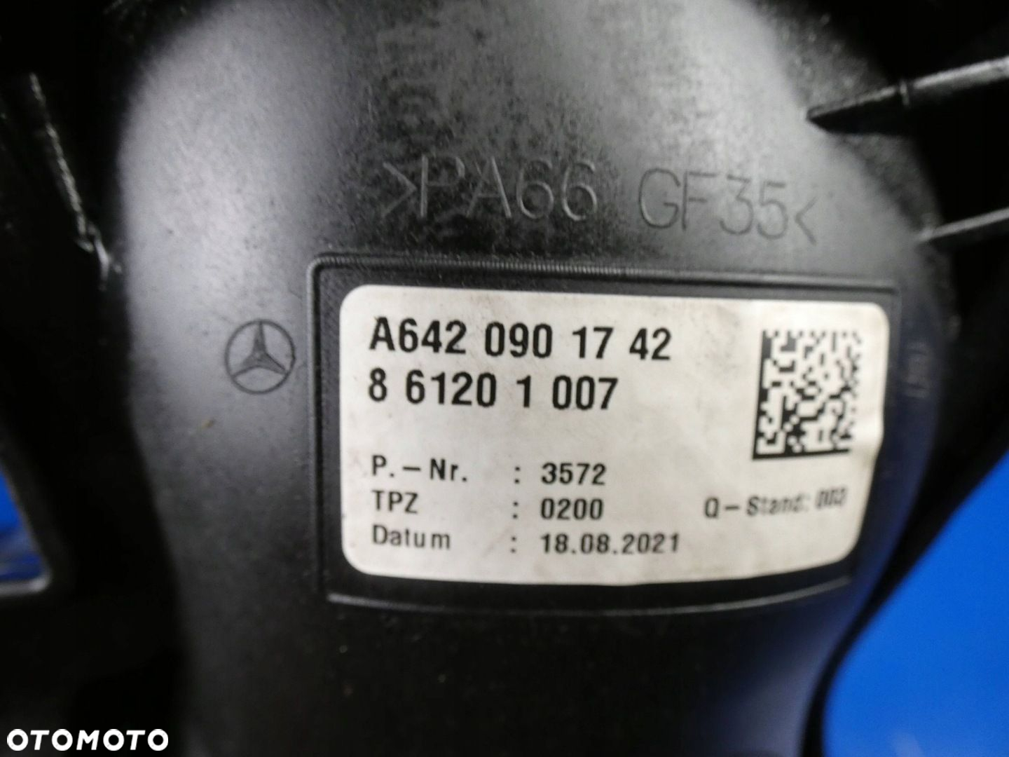 MERCEDES S KLASA W222 350 3.0 CDI V6 RURA DOLOTOWA PRZEPŁYWOMIERZ POWIETRZA - 4