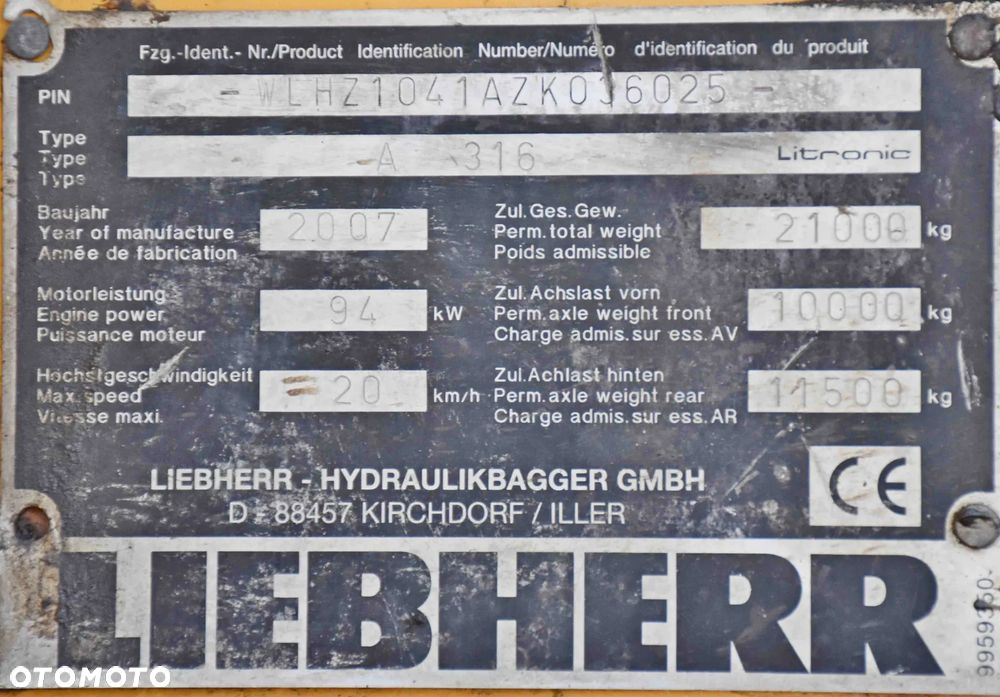 Liebherr PELLE A 316 * KOPARKA PRZEŁADUNKOWA * STAN BDB ! - 13