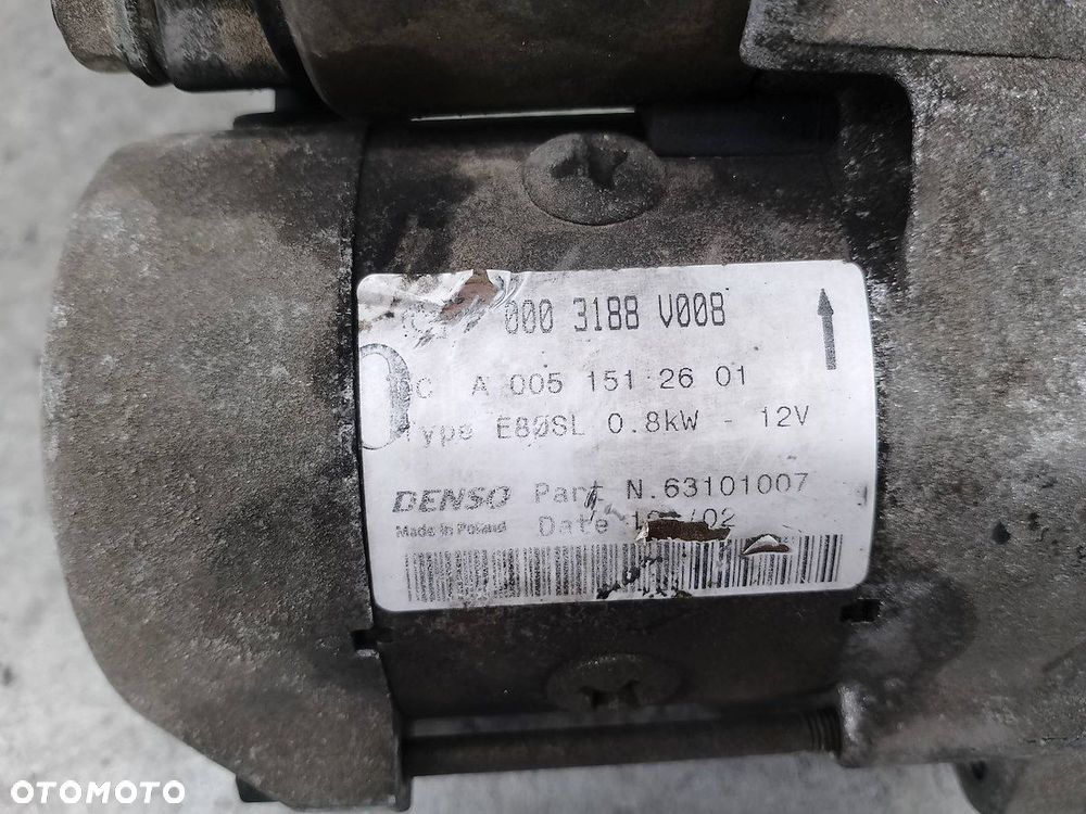 ROZRUSZNIK SMART FORTWO I A0051512601  0003188V008 63101007 DENSO 0,6 T - 6