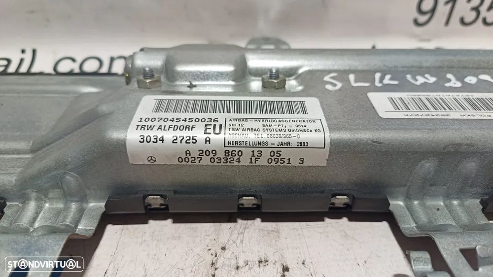 AIRBAG PORTA PORTAS FRENTE FRONTAL ESQUERDA MERCEDES BENZ CLASS CLK C209 W209 A2098601305 2098601305 CLASS C W202 CLK C208 W208 S W220 - 3