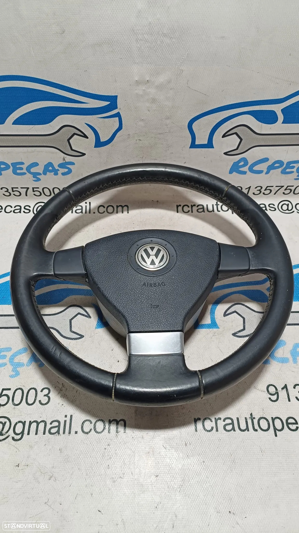 VOLANTE GUIADOR COMPLETO VW VOLKSWAGEN GOLF V 5 MK5 1K0419091M 1K0419091 PELE AIRBAG - 3