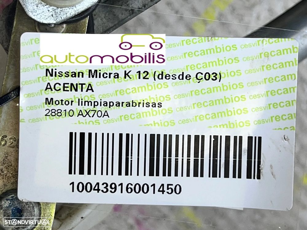 Limpa Vidros NISSAN MICRA III (K12) Ref. 28810AX70A - NO. 340100 - 5