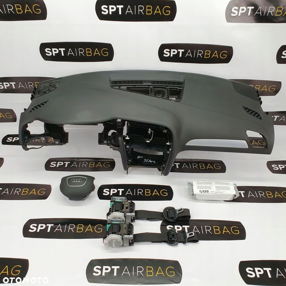 AUDI A4 B8 DESKA ROZDZIELCZA KONSOLA KOKPIT PULPIT PODUSZKI AIRBAG AIR BAG PASY KIT SET - 1