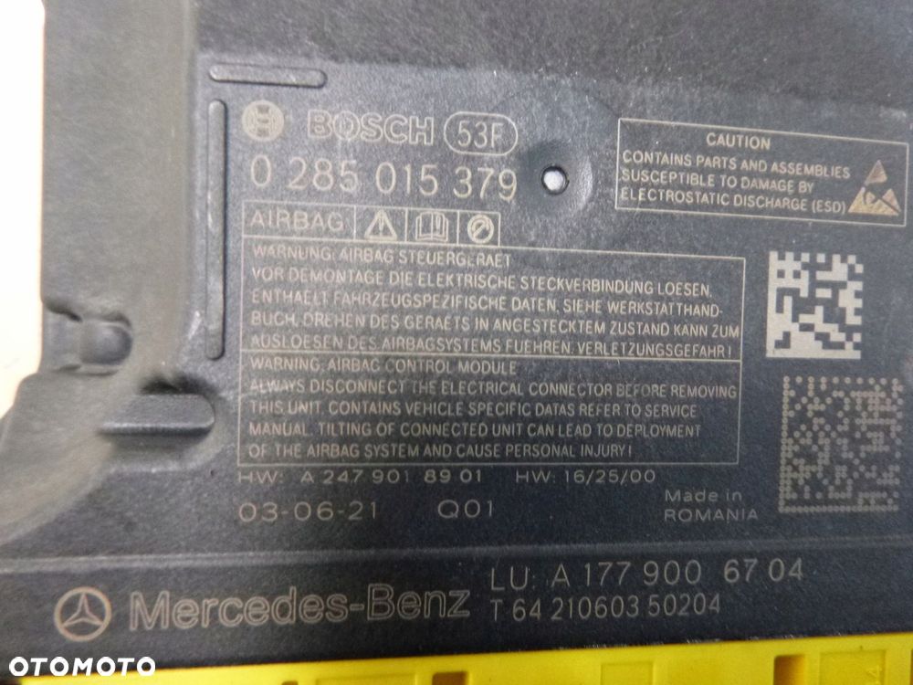 MERCEDES W177 A177 W247 A247 MODUŁ PODUSZEK SENSOR - 9