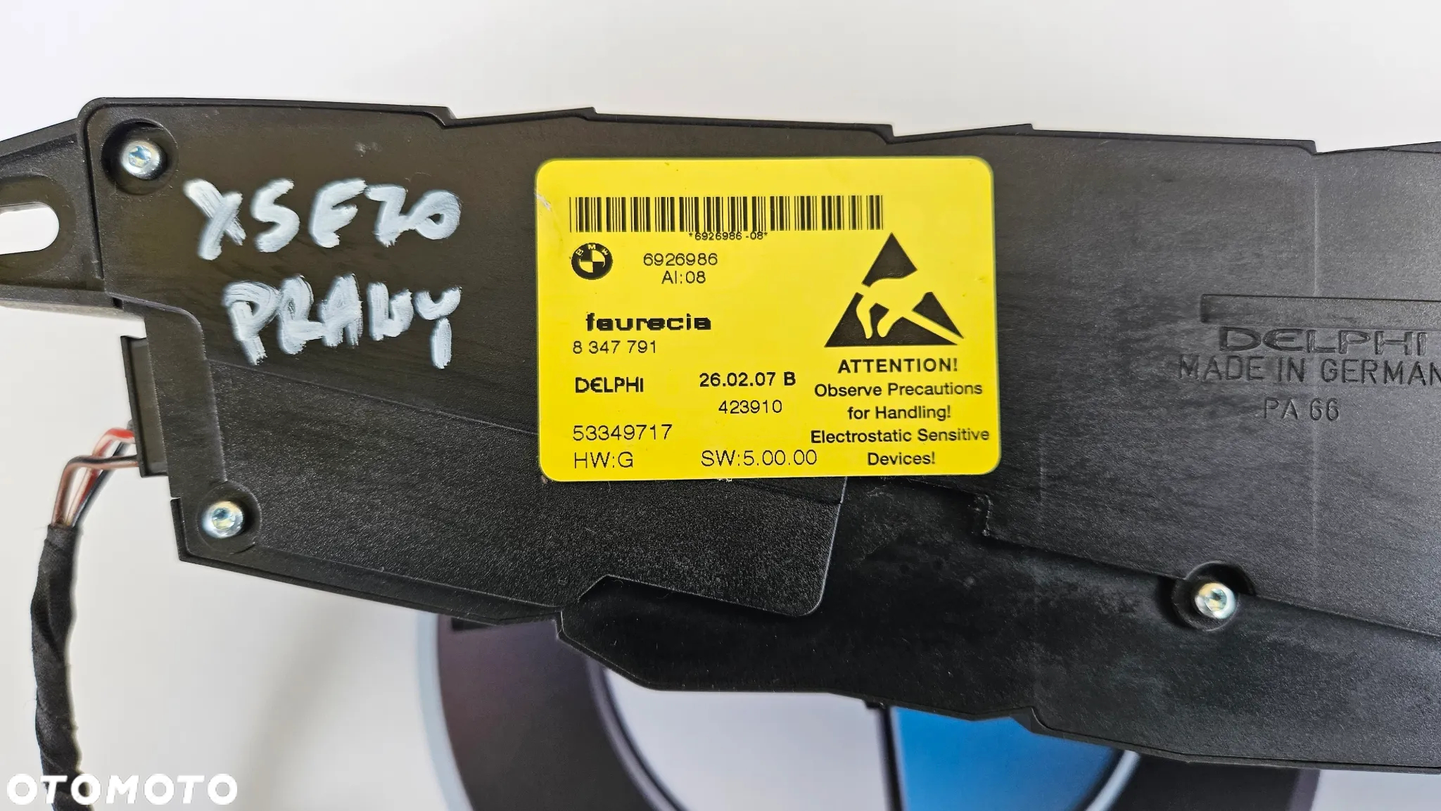 BMW 5 E60 X5 E70 X6 E71 Panel sterowania fotelem prawym Panel fotela prawego Pamięć 6926986 - 4