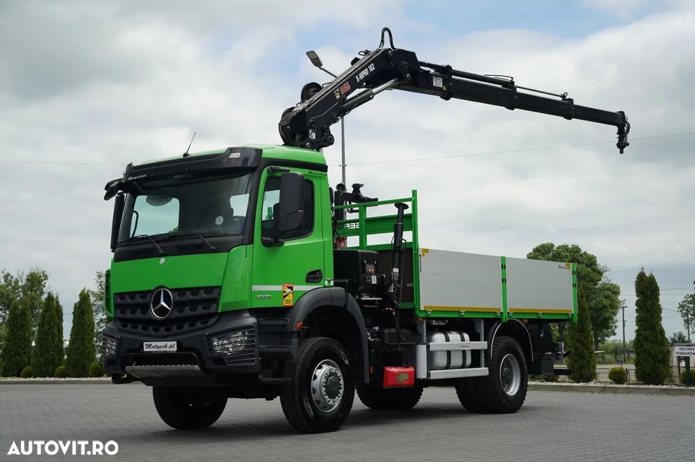 Mercedes-Benz AROCS 1835 / 4x4 / LIVRARE + HIAB 162 ES-3 HDS / RADIOCOMANDĂ / ROTATOARE / FURCĂ / EURO 6 - 2