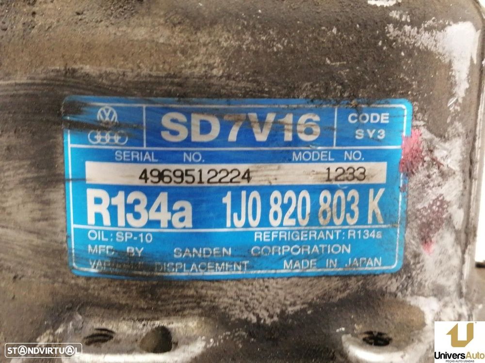 COMPRESSOR AR CONDICIONADO VOLKSWAGEN GOLF IV 2003 -1J0820803K - 2