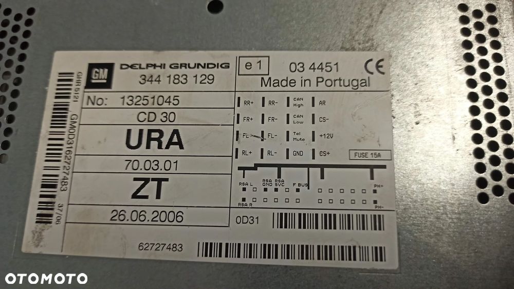# RADIO OPEL DELPHI GRUNDIG CD30 nr 344183129 / 132510045 - 5