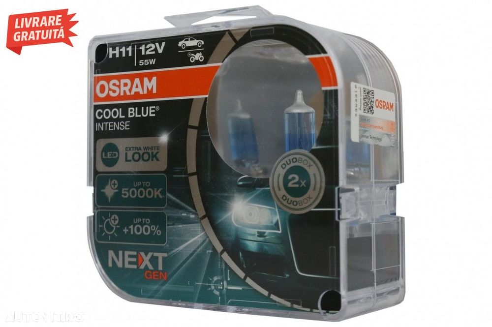Set 2 Becuri Auto-Moto Halogen NEXT GEN Osram Cool Blue Intense H11 64 - 2