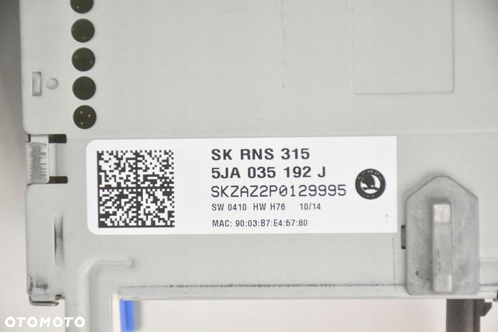 radio radioodtwarzacz * nav skoda superb 3t0035192f rns315 - 4