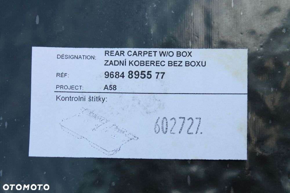 CITROEN C3 PICASSO 09-12 DYWAN WYKŁADZINA WNĘTRZA PRZÓD 9681349677 - 6