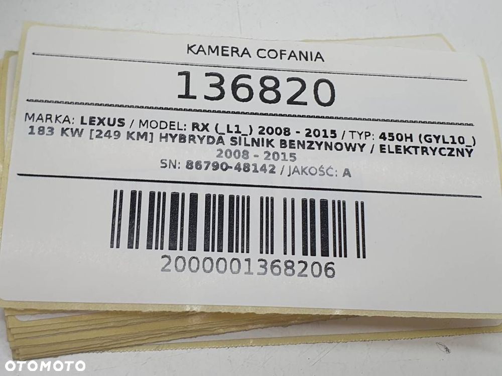 KAMERA COFANIA LEXUS RX 450H III 86790-48142 - 5
