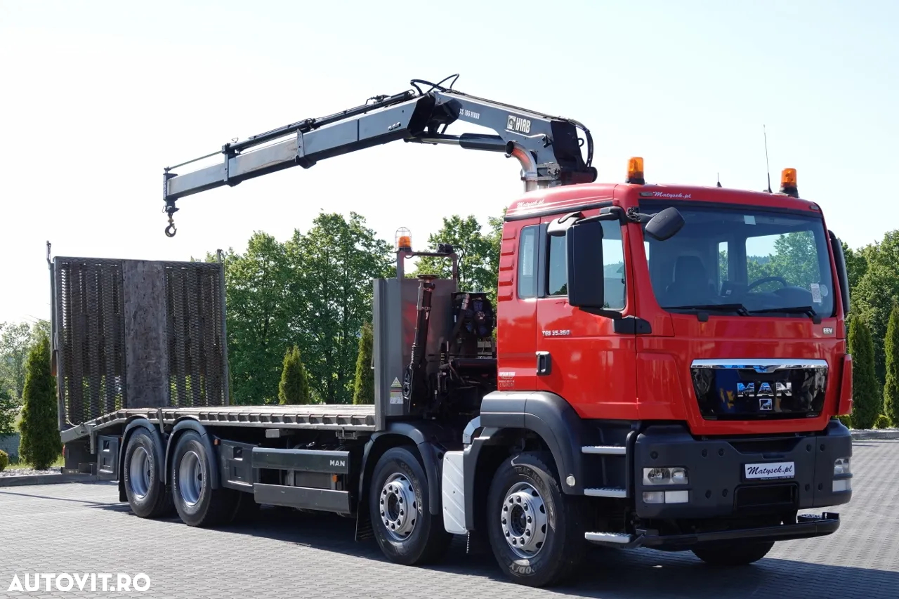 MAN TGS 35.360 / 8x2-4 / REMORCARE + HDS HIAB 166 E-2 / AXIE LIFTATOR / 4 AXI / GAMA HIDRAULICA / TROLIU / ASISTENTA RUTIERA / EURO 5 EEV - 6