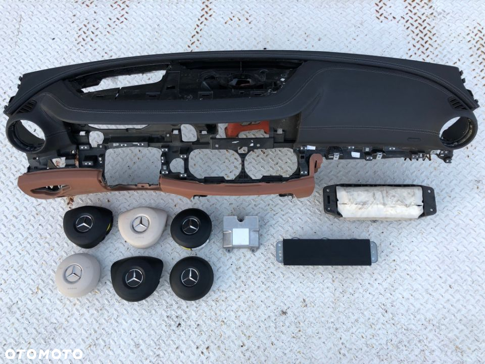 MERCEDES E CLS W213 W238 W257 DESKA KONSOLA KOKPIT PULPIT PÓŁKA PARAPET AIRBAG PODUSZKI PASY SKÓRA ! - 3