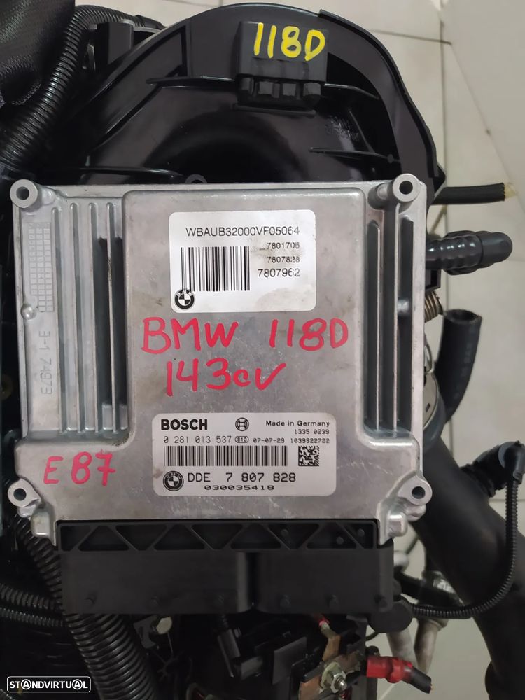 Motor BMW 118D 143cv E87 E90 2008 N47D20C caixa 6 velocidades CBB - 13
