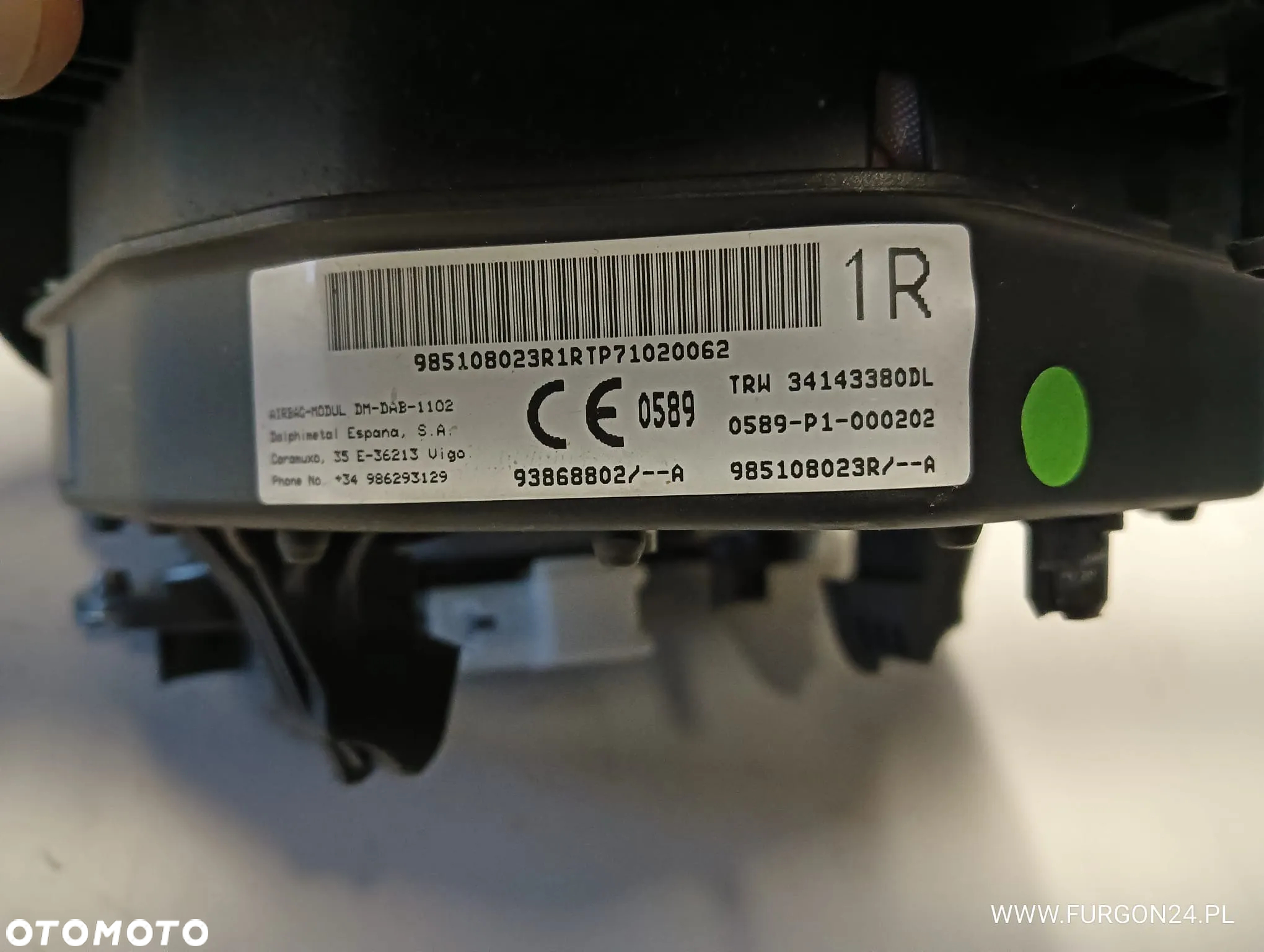 AIRBAG PODUSZKA POWIETRZNA KIEROWCY Opel Vivaro 14-19 985108023R NO 357/068 - 4