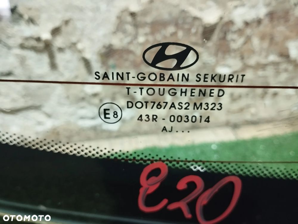 SZYBA KLAPY BAGAŻNIKA HYUNDAI I20 2008/2014 ROK HATCHBACK ORYGINAŁ - 6