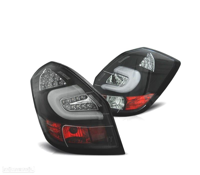 FAROLINS TRASEIROS PARA SKODA FABIA 07-10 LIGHT BAR FUNDO PRETO - 1