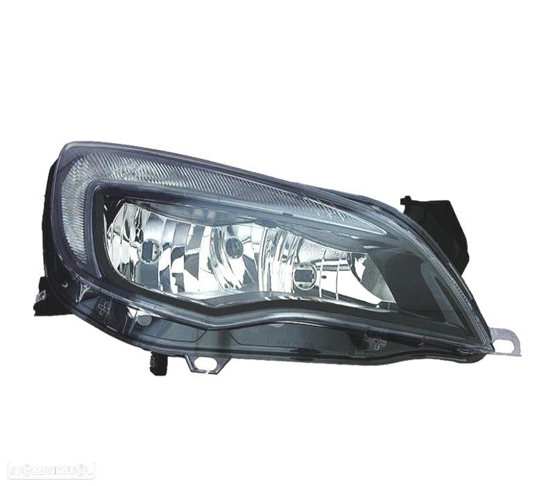 FAROL DIR OPEL ASTRA J 5P 10-15 4P 12- COM LUZ DIURNA FUNDO PRETO - 1