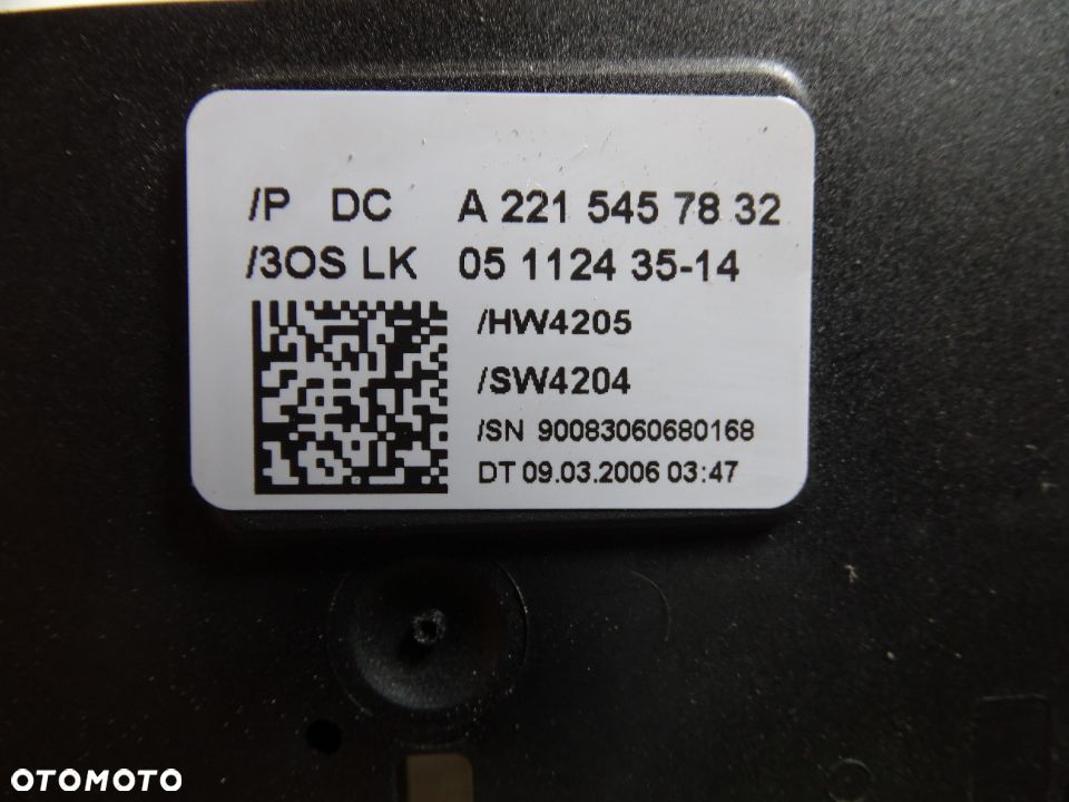 Mercedes S W221 Czujnik kąta skrętu 2215457832