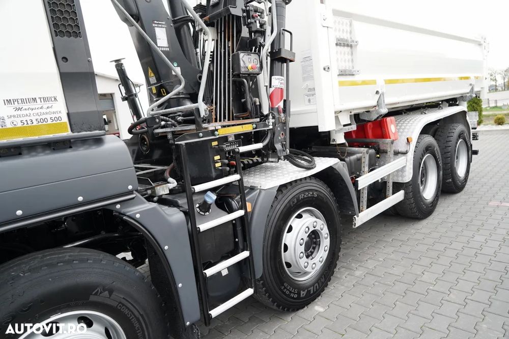 MAN TGS 35.420 / 8x4 / BASCULĂ CU DOUĂ LATE / HIDRODECKER / BORDMATIC + HDS HIAB 148 B-3 / Rază de acțiune 10 m / / GRAPPLE / NAVI - 12