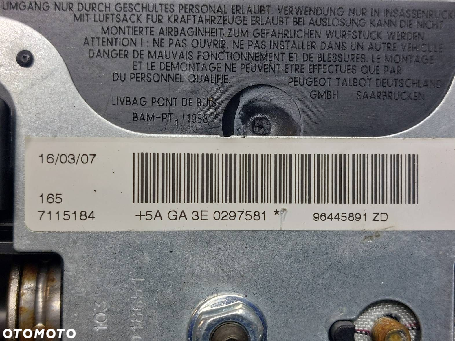 KIEROWNICA + PODUSZKA PEUGEOT 407 I 9662203377 96445891ZD - 7