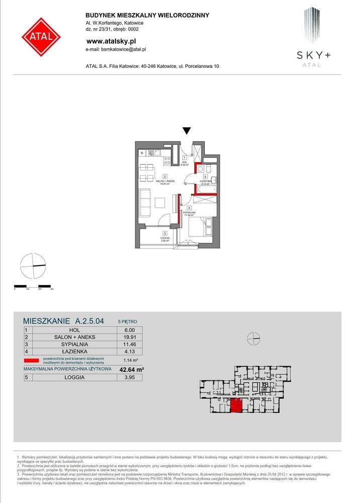 2-pokojowe mieszkanie 42m2 + loggia - Pełny obrazek: 2/24