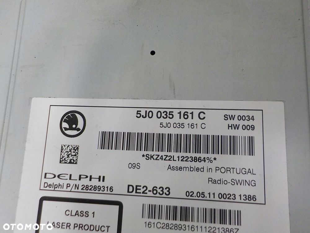 SKODA FABIA II ROOMSTER RADIO FABRYCZNE SWING 5J0035161C - 2
