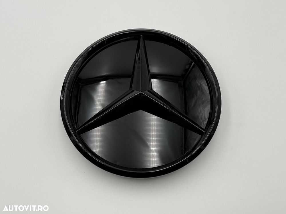 Emblema Compatibila Mercedes W204 C class crom/negru 3D - 4