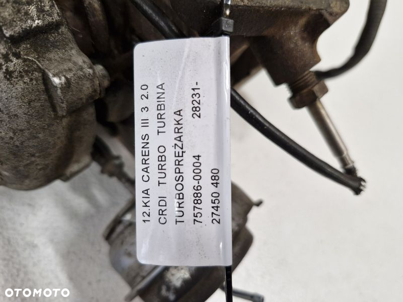 KIA CARENS III 3 2.0 CRDI TURBINA TURBOSPRĘŻARKA 757886-0004 28231-27450 - 9