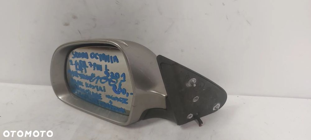 .  LUSTERKO ELEKTRYCZNE SKODA OCTAVIA 2 GEN LIFT  LEWE 7PIN 9201!BRAK KOSTKI/USZKODZONA OBUDOWA+MIGACZ!!PODŚWIETLANE! - 2