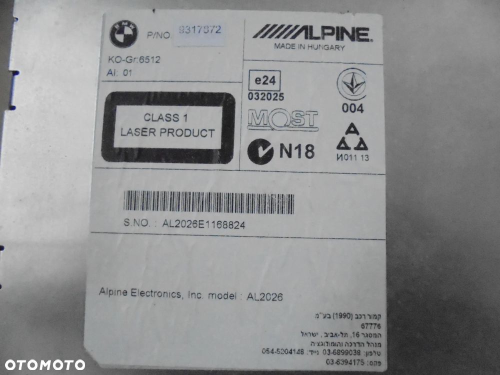 BMW F10 F11 F20 F21 F25 F30 F31 Radio CD Nawigacja Alpine  9317872 - 3