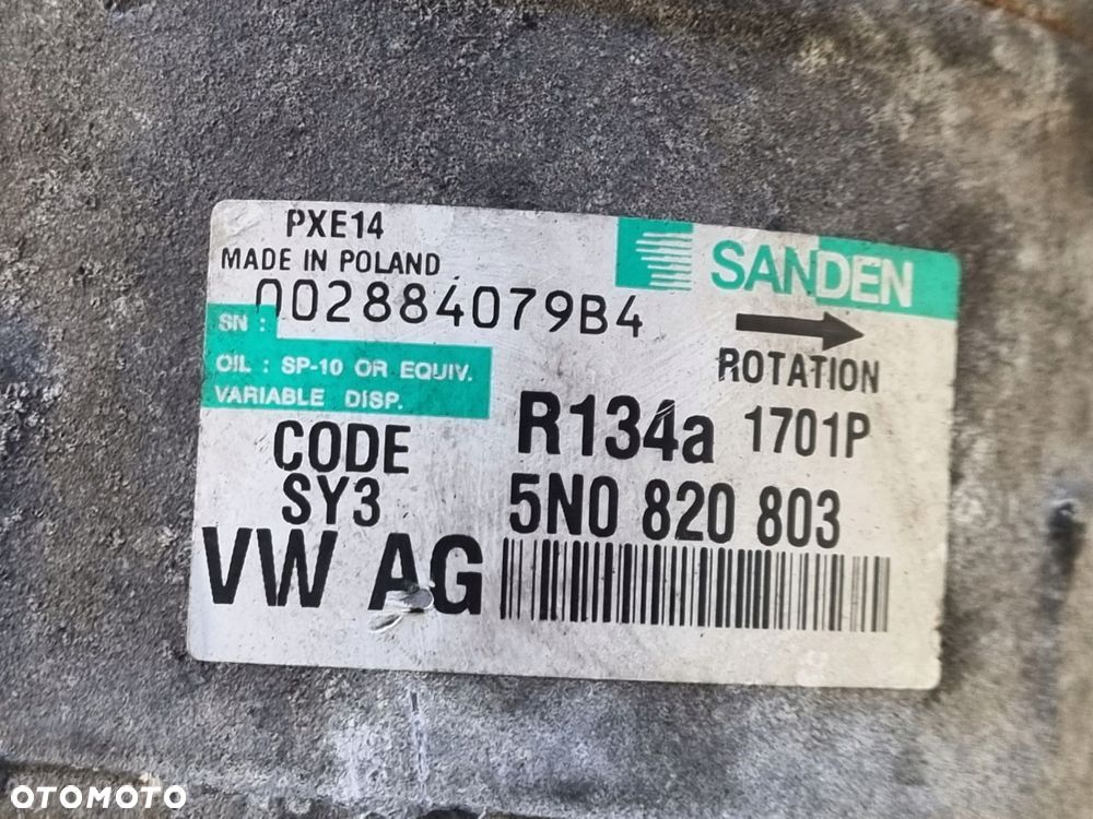 SPRĘŻARKA KLIMATYZACJI VW Golf VI A3 8P Octavia II 1.6 TDI pompa 5N0820803 - 2