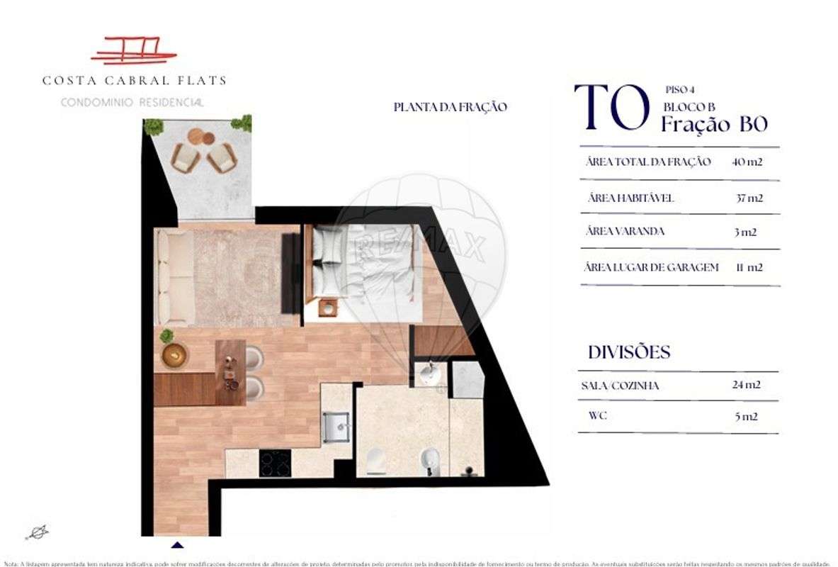 Apartamento T0 para venda - Grande imagem: 3/8