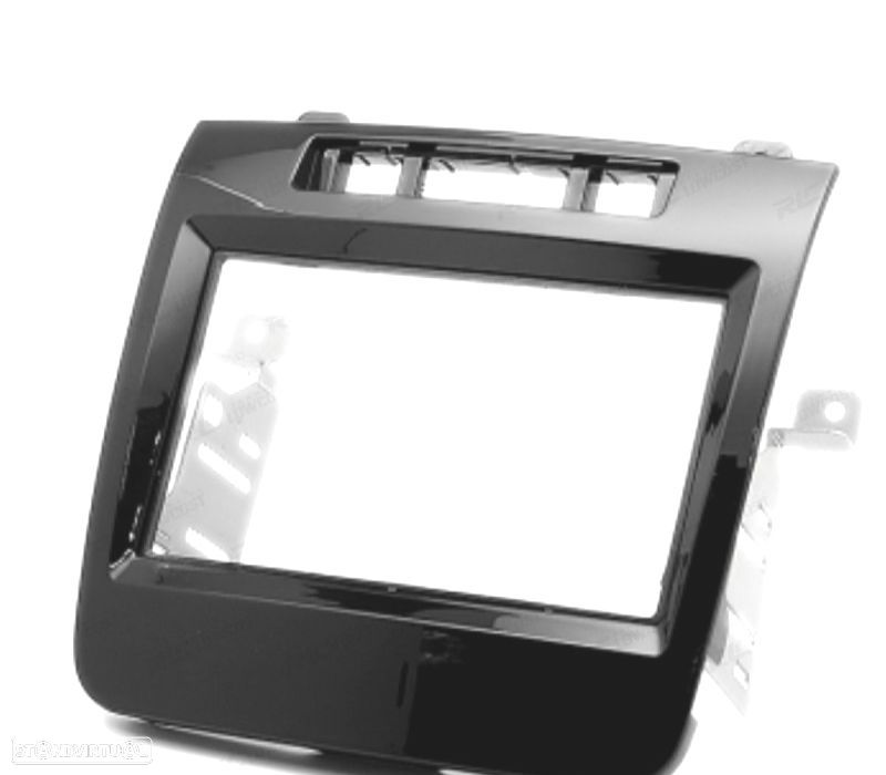 MOLDURA ADAPTADOR PRETO BRILHO PARA RADIO 2-DIN PARA VOLKSWAGEN VW TOUAREG 10-14 - 1