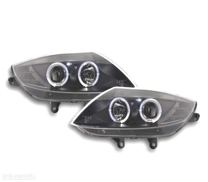 FARÓIS BMW Z4 E85 03-09 ANGEL EYES FUNDO PRETO LED - 2