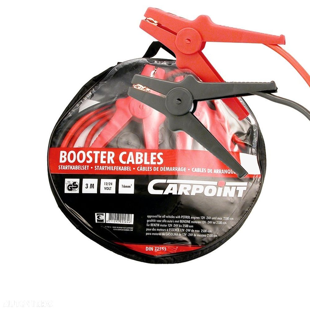 Cabluri transfer curent baterii Carpoint , lungime 3m, grosime cablu 16mm2 - 1