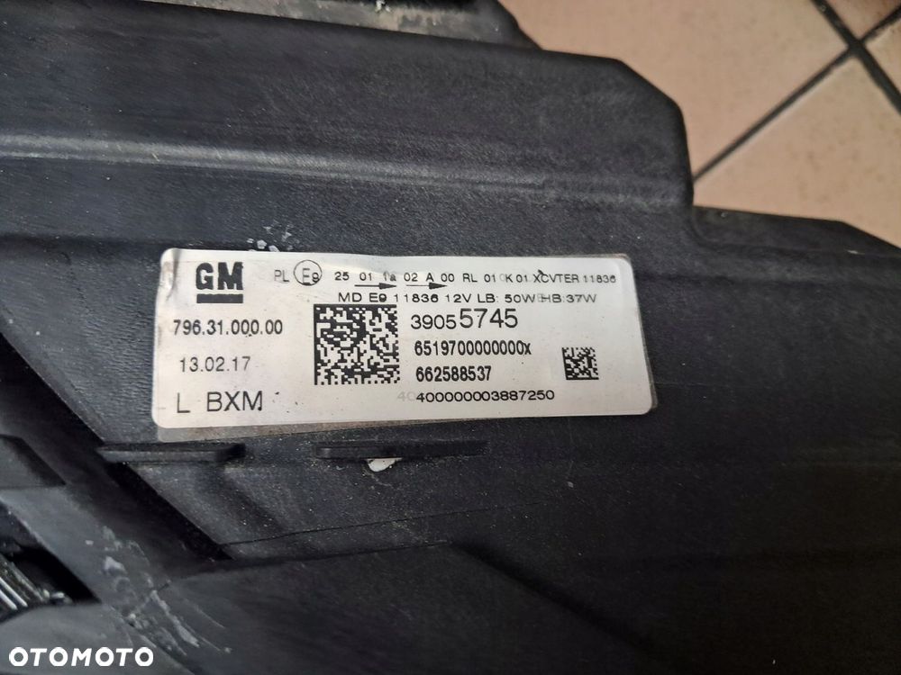 Opel Astra K V Lampa lewa przednia FULL Led Intelli LUX 39055745 EU - 4