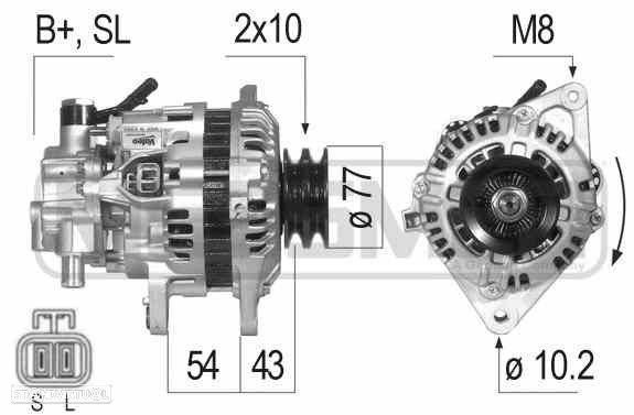 ALTERNADOR MITSUBISHI MONTERO 2.5 TD 4WD (V24C, V24W) 99CV 2477CC - 1