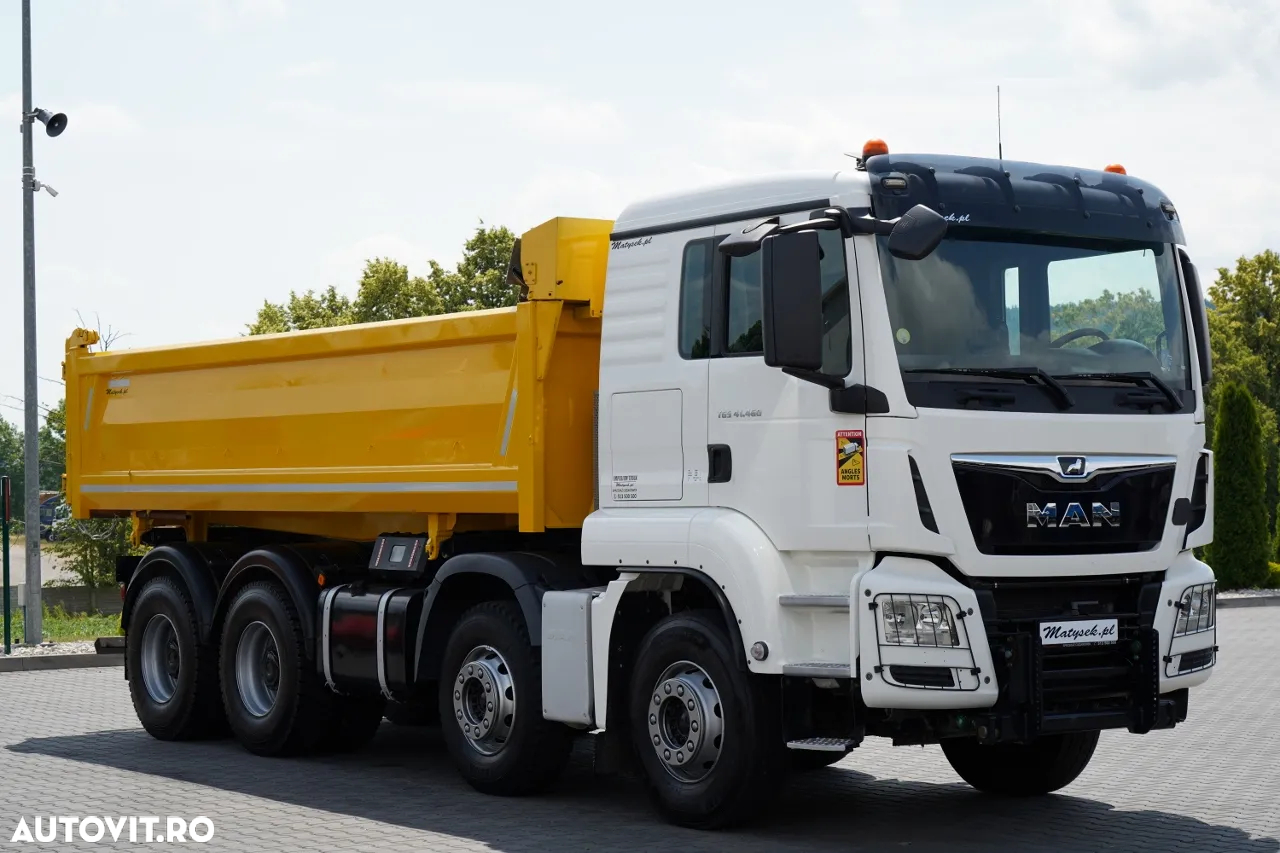 MAN TGS 41.460 / 8x8 / BASCULĂ / 2 PĂRȚI / BORDMATIC / HYDROBTA / MEILLER KIPER / ANVELOPE 100% / EURO 6 / 2017 / IMPORTAT - 14