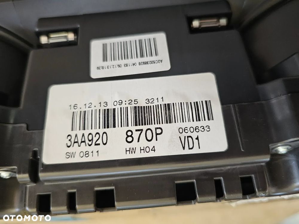 LICZNIK ZEGAR DO VW PASSATA B6 B7 3AA920870 - 4