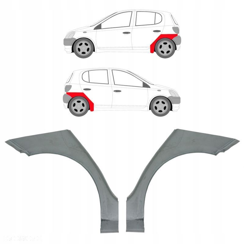 Reperaturki / Poszycia błotnika tylnego Toyota Yaris 06 - 11 5D L + P - 1